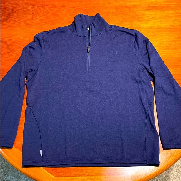 Icebreaker 100% Merino wool blue quarter zip pullover sweater shirt XL - Picture 1 of 8